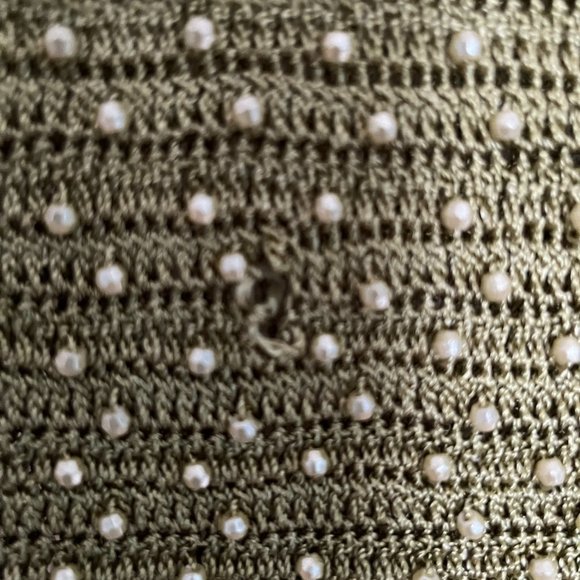 Sophie Chang Studio Olive Green Tunic and Beaded Crocheted Sweater Size XL* - Picture 6 of 6